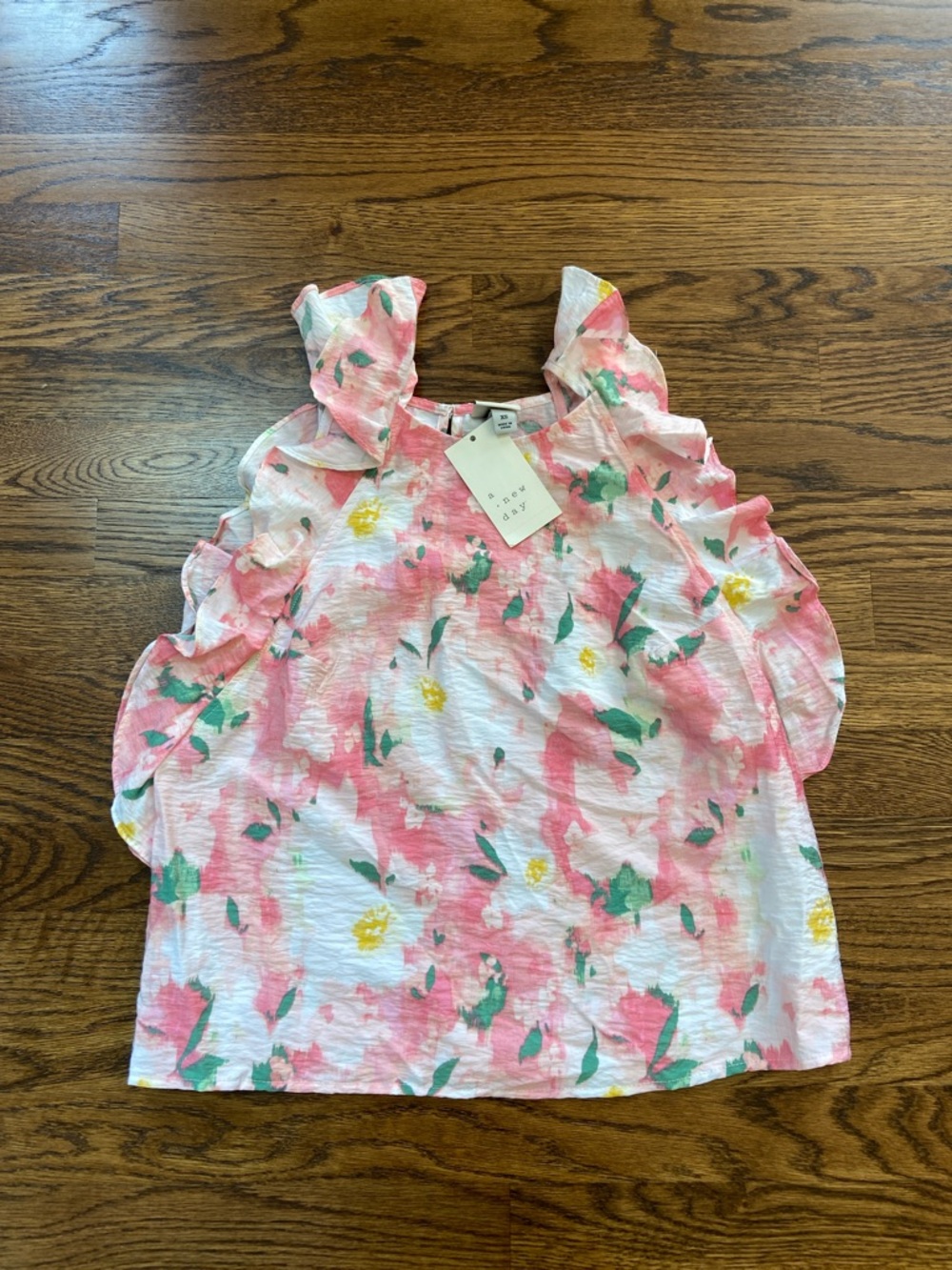 Watercolor Floral Ruffle‎ Sleeve Blouse Size XSmall NWT Spring Summer